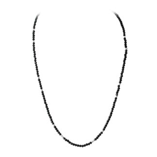 Čierny spinel - náhrdelník z korálok a striebra